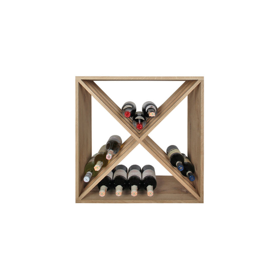 OSCAR stapelbares Weinregal aus Eichenholz mit Kreuz