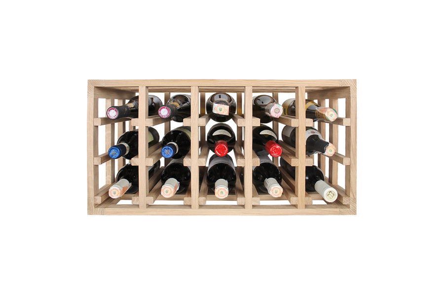 REX HALF H stapelbares Weinregal aus Eichenholz für 15 Weinflaschen