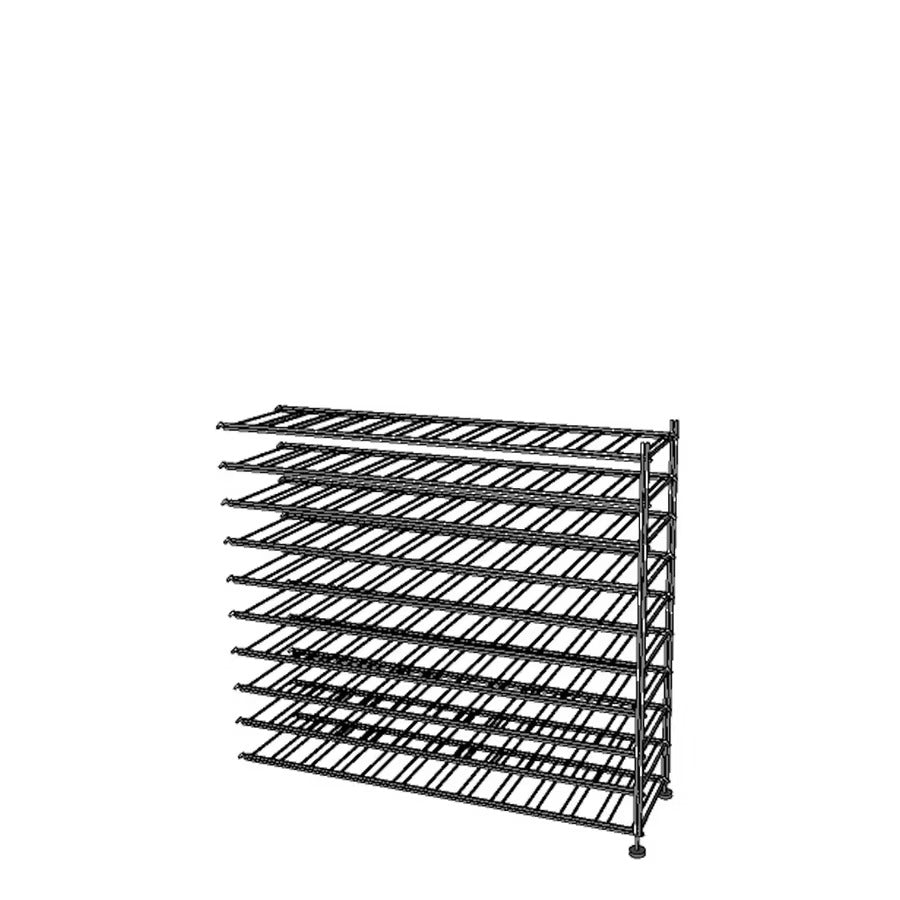 Professionelles Anbau-Weinregal aus Metall für 120 Flaschen, 120 cm breit