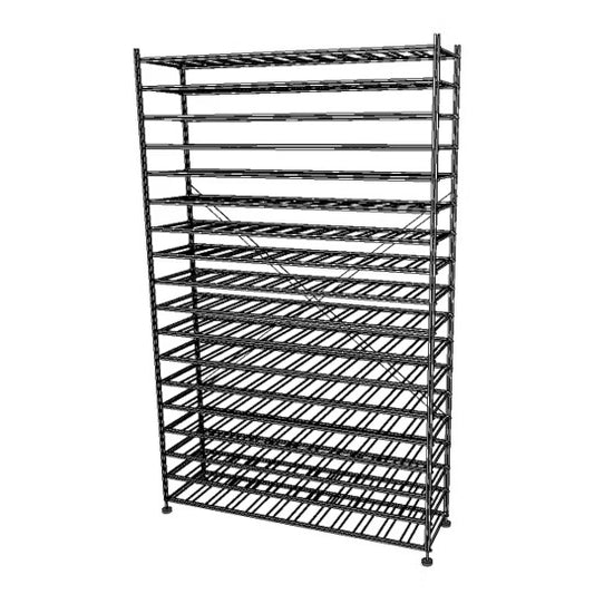 Professionelles Basis-Weinregal aus Metall für 216 Flaschen, 120 cm breit
