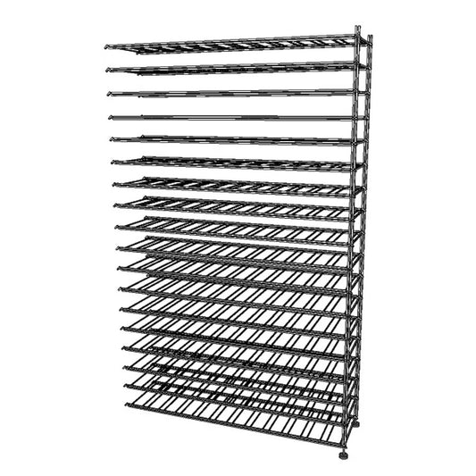 Professionelles Anbau-Weinregal aus Metall für 216 Flaschen, 120 cm breit