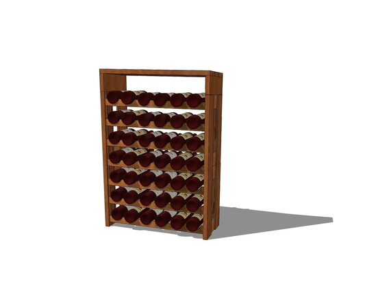 OAKZZ Tiny Rack, massives Eichenholz-Weinregal für 42 Flaschen Wein