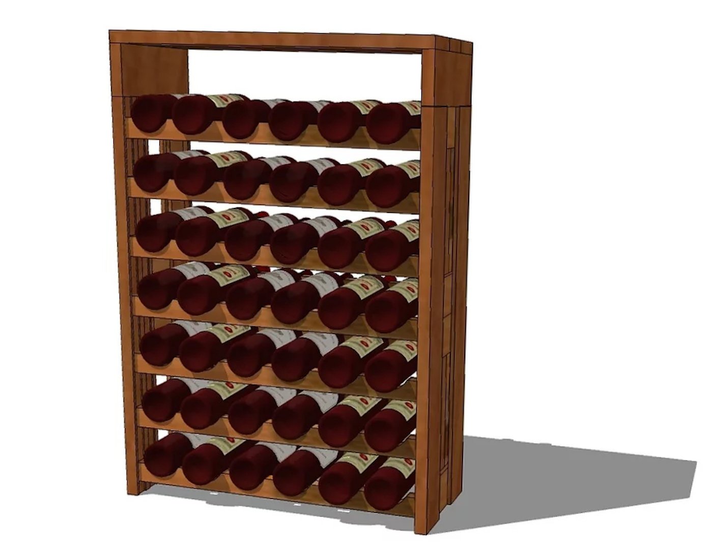 OAKZZ Tiny Rack, massives Eichenholz-Weinregal für 42 Flaschen Wein